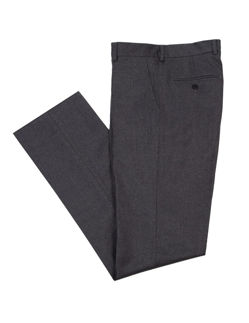 Men's Plain Grey Flannel Slim Fit Trouser - 1913 Collection | Hawes ...