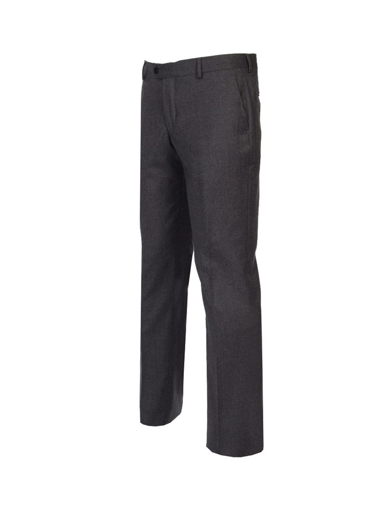 Men's Plain Grey Flannel Slim Fit Trouser - 1913 Collection | Hawes ...