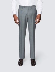 Men's Grey Twill Slim Fit Suit Trouser
