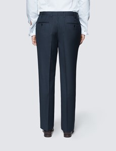 Men's Navy Birdseye Classic Fit Suit Pants