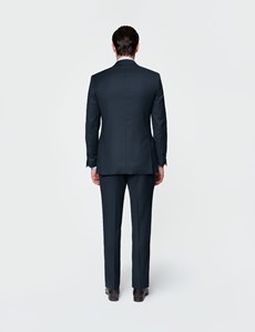Men's Navy Birdseye Slim Fit Suit Trouser