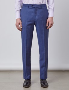 Men's Blue Stripe Tailored Fit Italian Suit Trousers - 1913 Collection