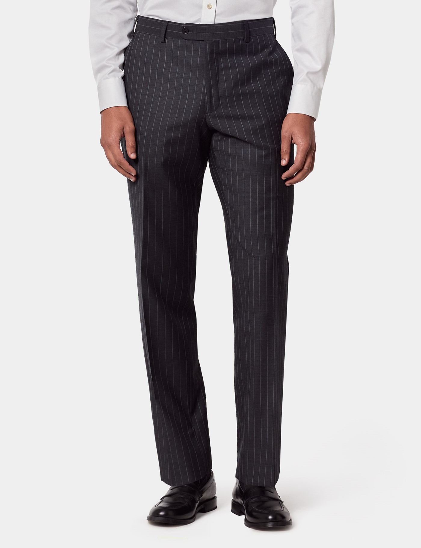 & Tailored Fit Chalk Stripe Suit Trousers 32"