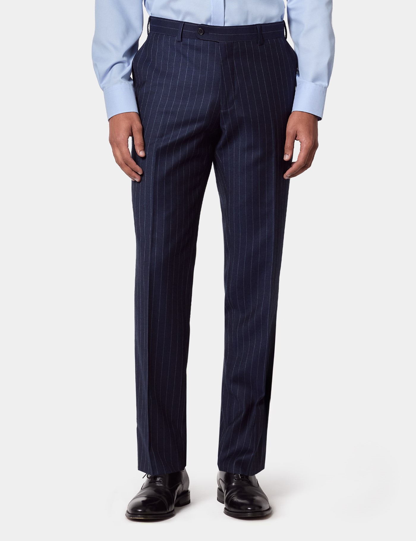 & Tailored Fit Chalk Stripe Suit Trousers 32"