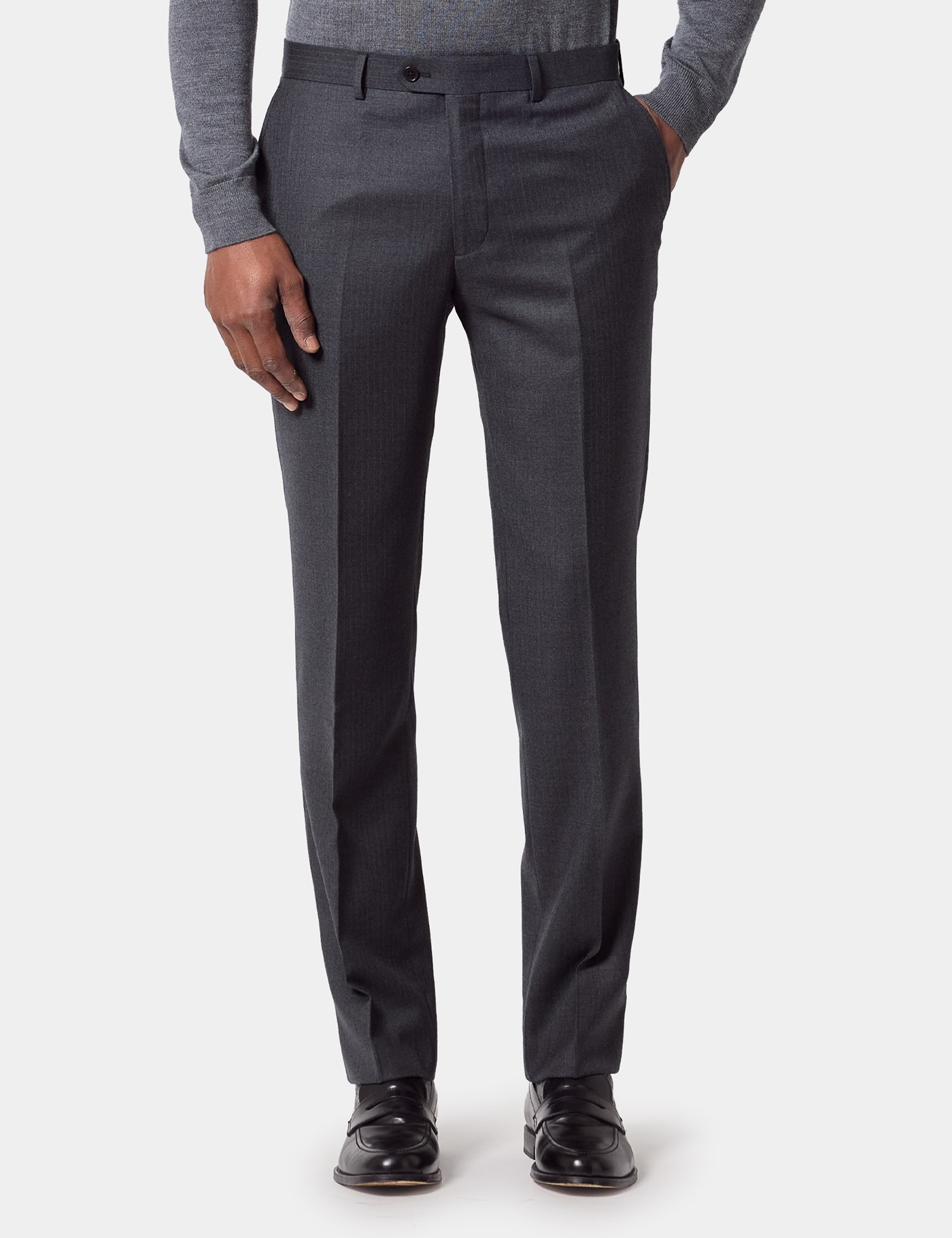 & Slim Fit Shadow Stripe Suit Trousers 32"