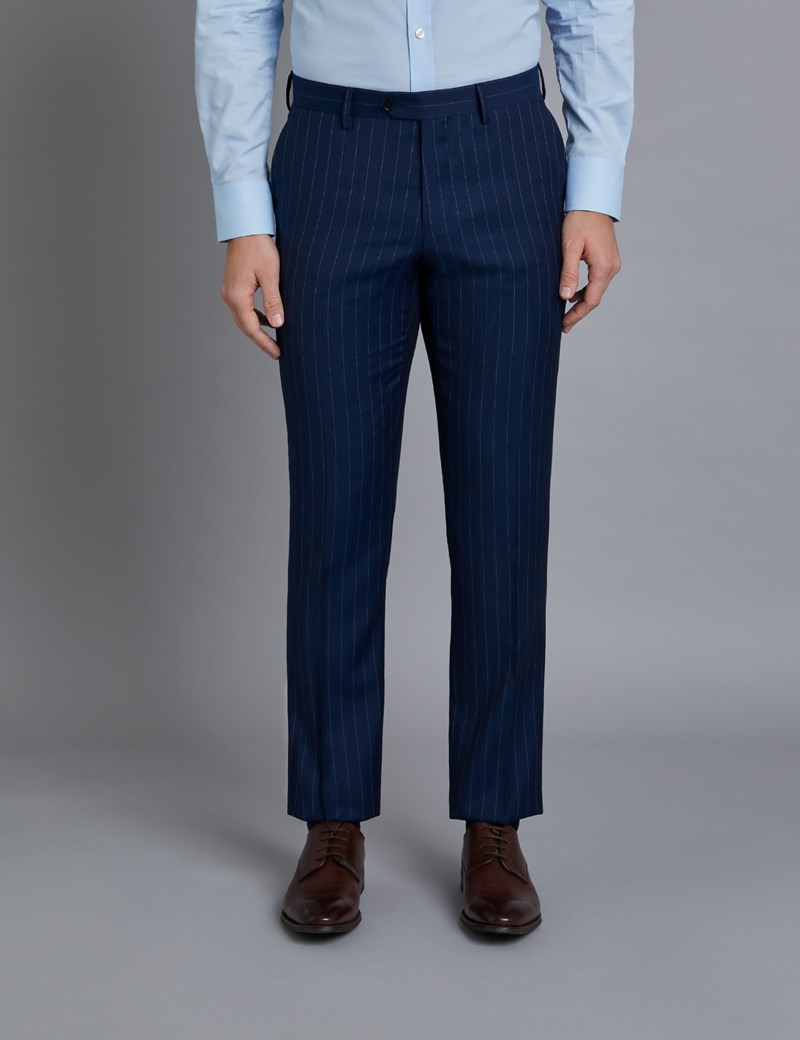 blue pinstripe pants