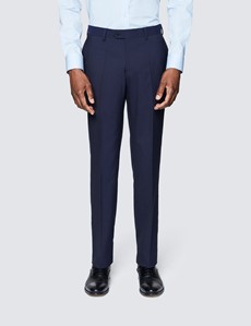 Men's Navy Tonal Stripe Slim Fit Suit Trousers