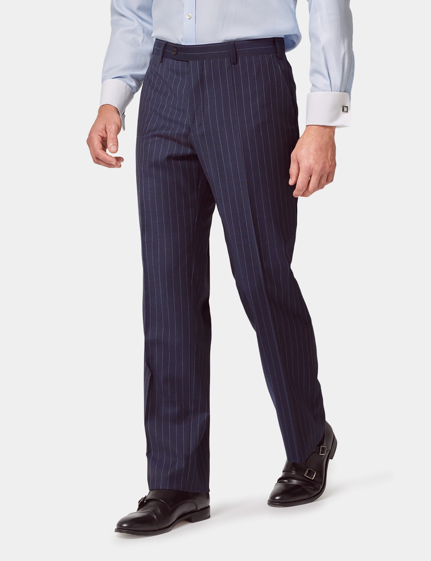 & Tailored Fit Herringbone Stripe 1913 Suit Trousers 32"