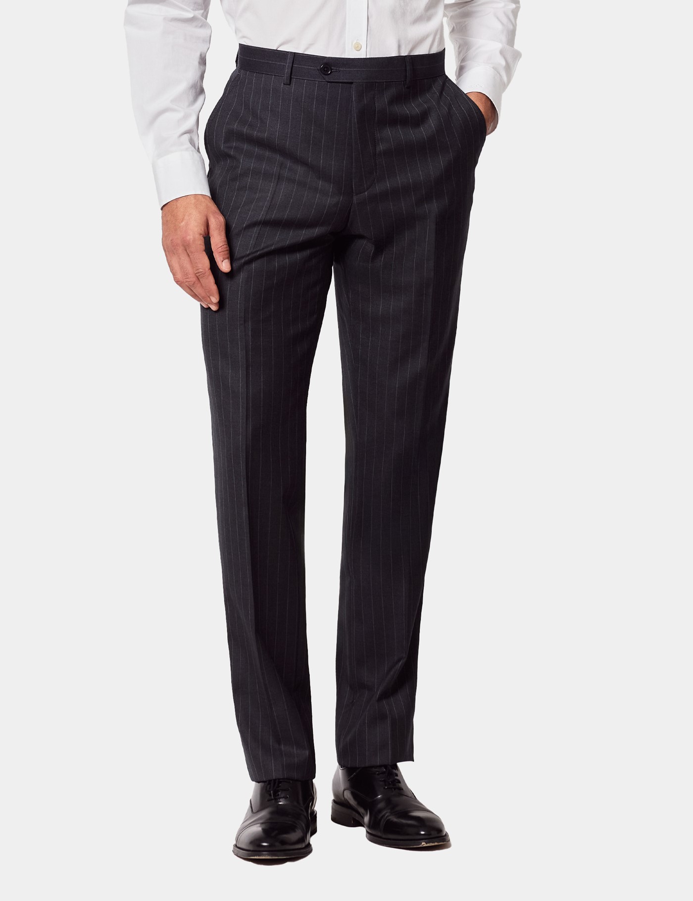 & Tailored Fit Chalk Stripe 1913 Suit Trousers 44"