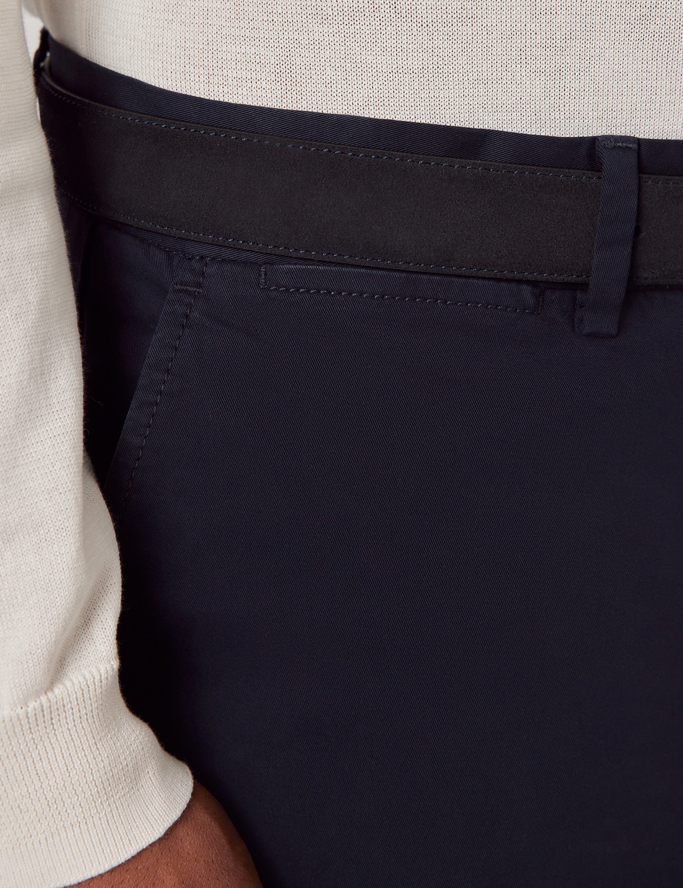 Hawes & Curtis Regular Fit Dark Navy Garment-Dyed Chinos Size: 44-31" image 3