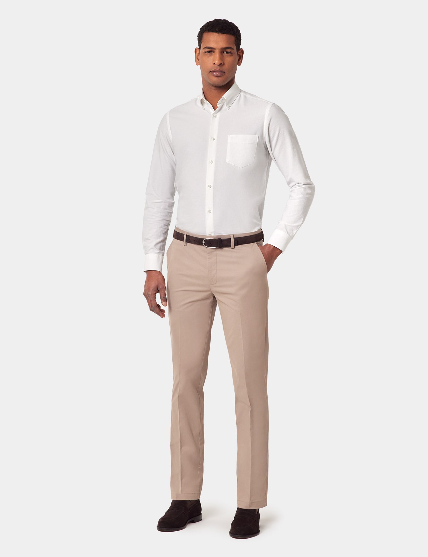 Hawes & Curtis Slim Fit Taupe Smart Chinos Size: 38-31" image 4