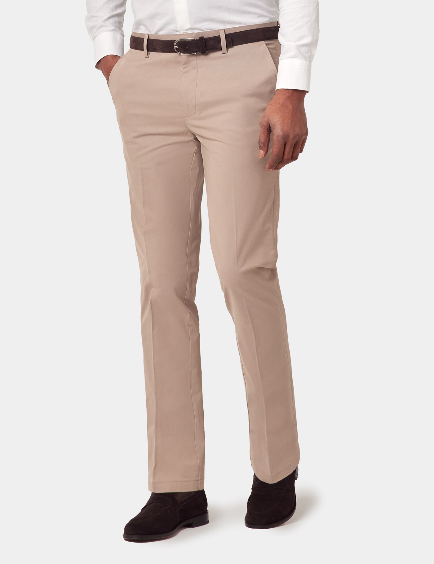 Hawes & Curtis Slim Fit Taupe Smart Chinos Size: 36-31"