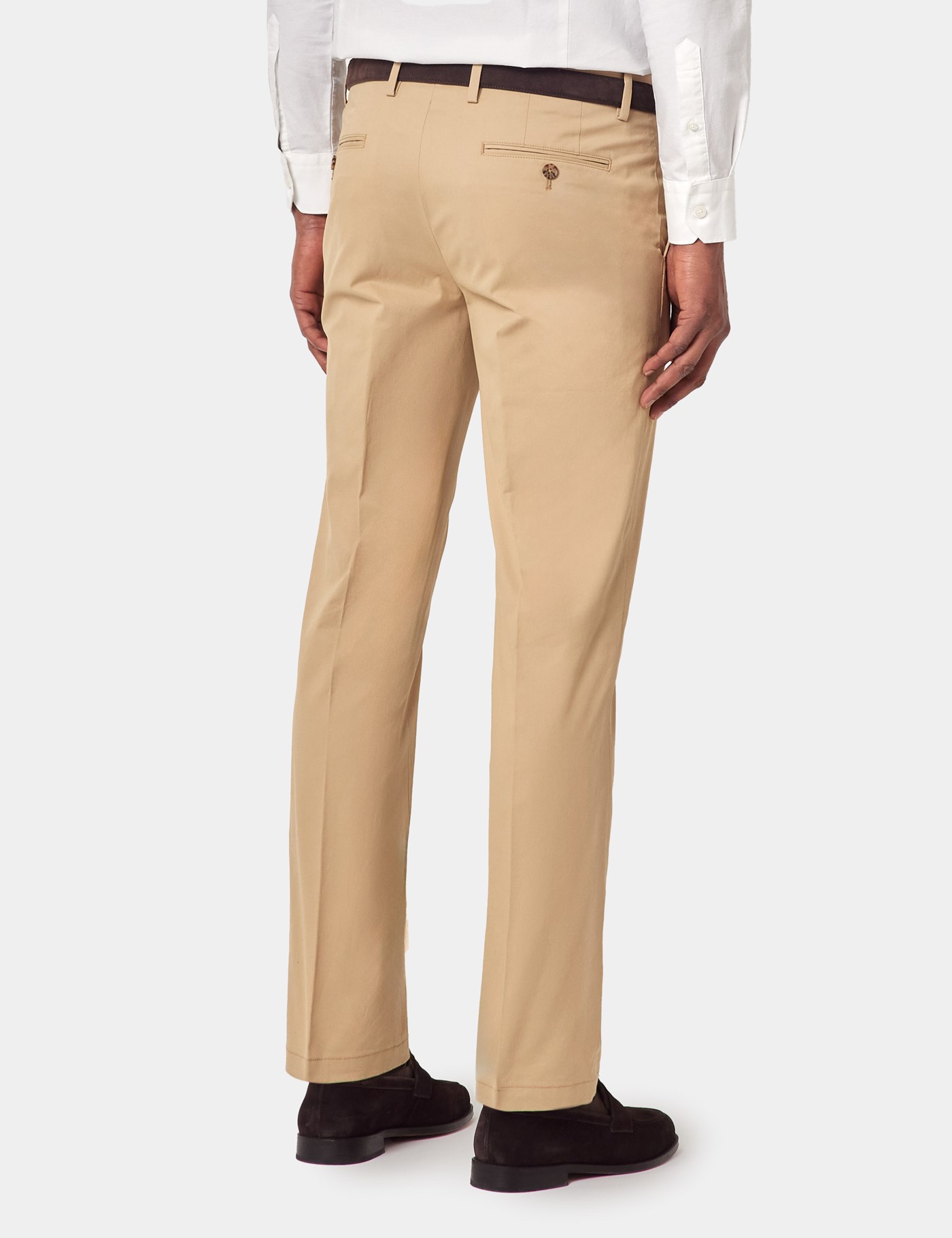Hawes & Curtis Slim Fit Sand Smart Chinos Size: 38-31" image 3
