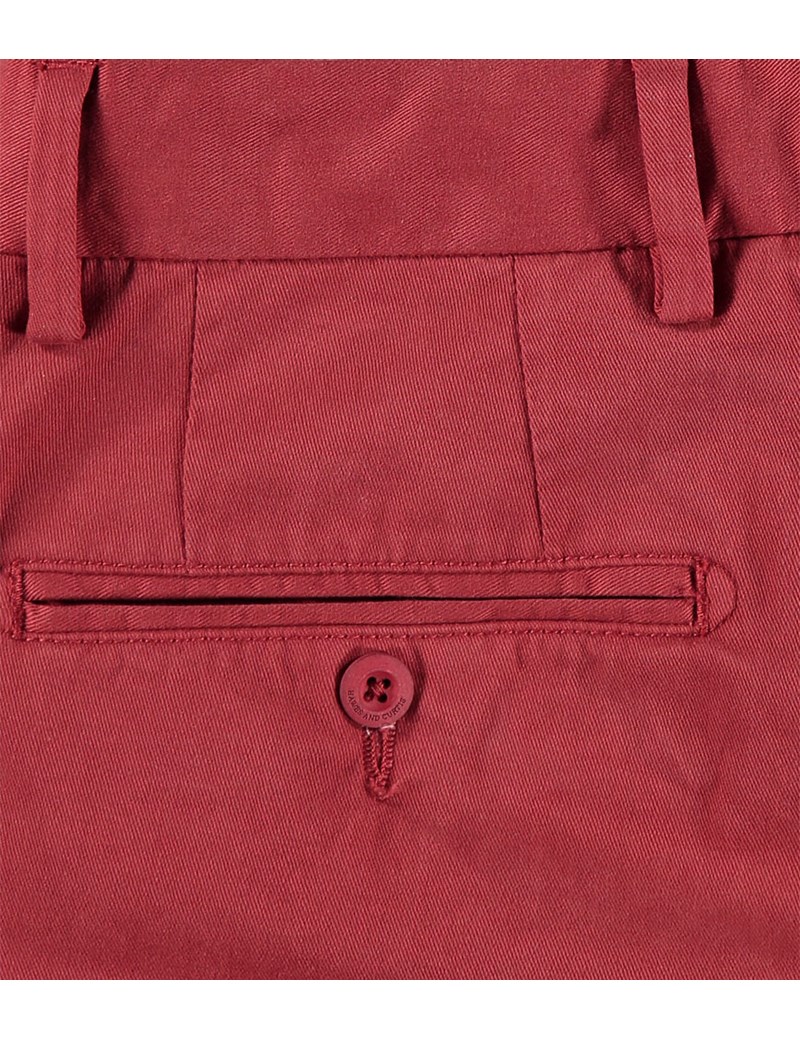 Men's Burnt Orange Garment Dye Slim Fit Chinos | Hawes & Curtis