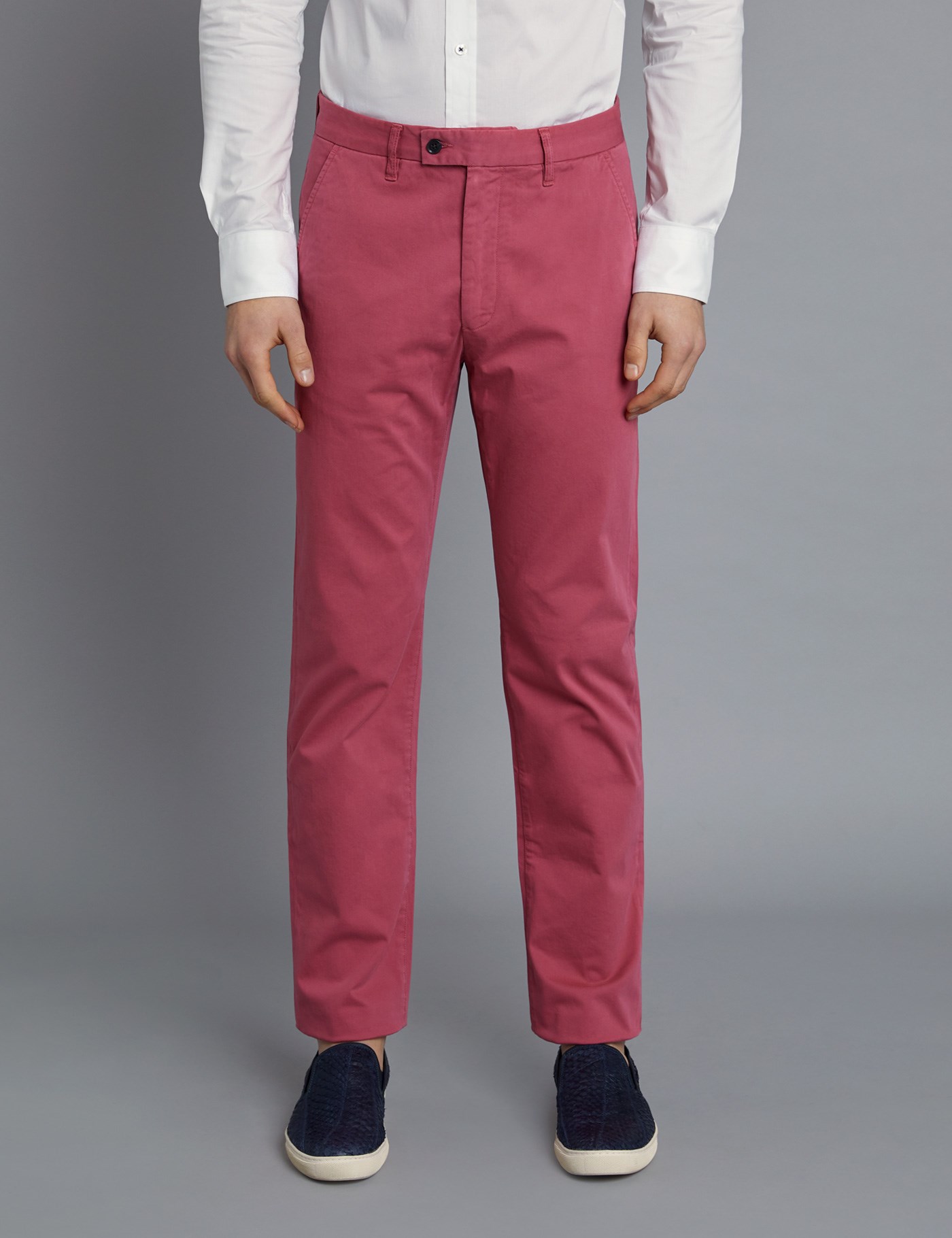 Men's Rose Garment Dye Classic Fit Chinos | Hawes & Curtis