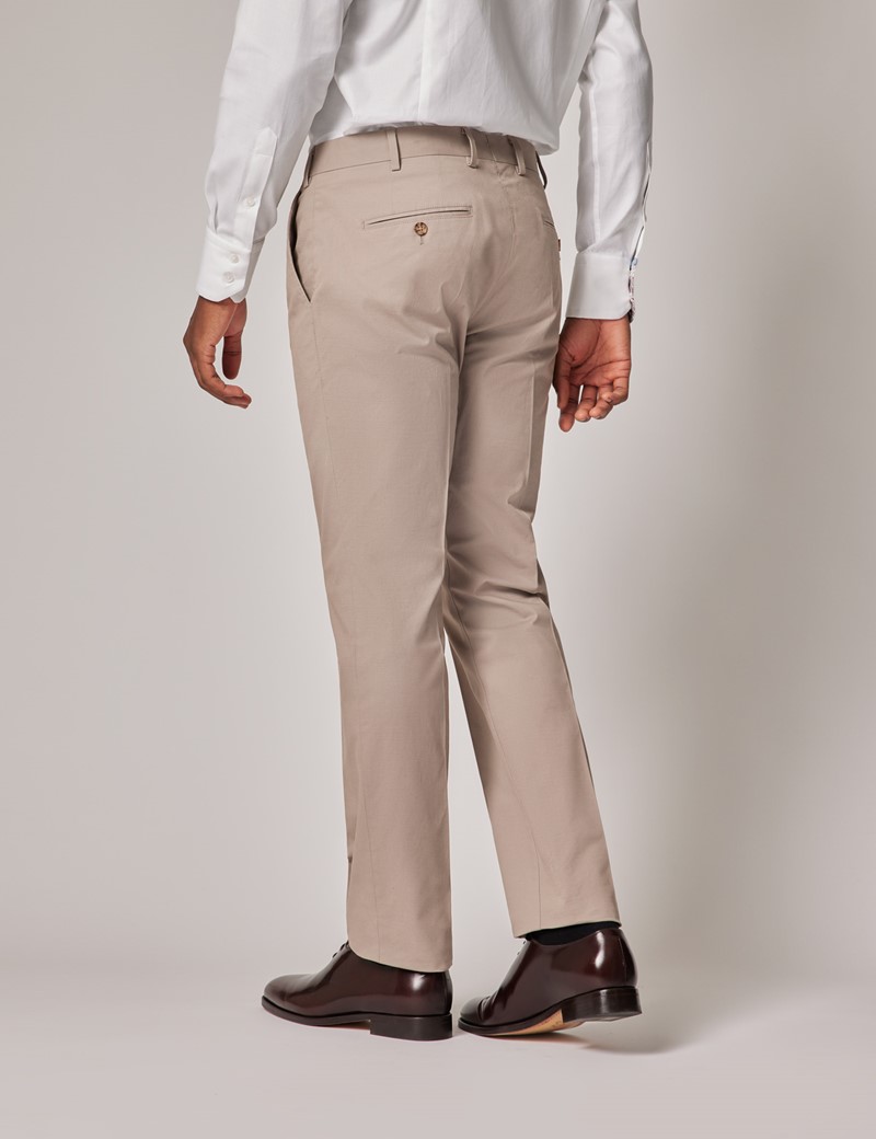 Taupe Slim Smart Chinos | Hawes and Curtis