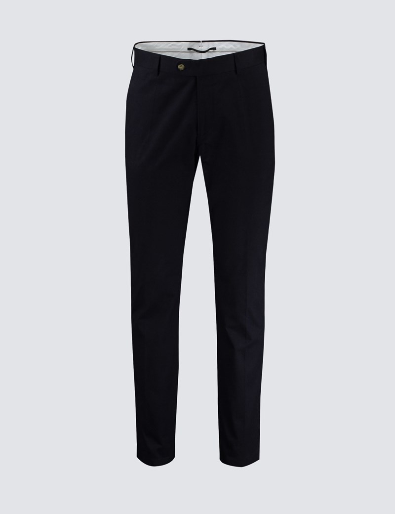 Menâs Navy Slim Fit Smart Chinos | Hawes & Curtis