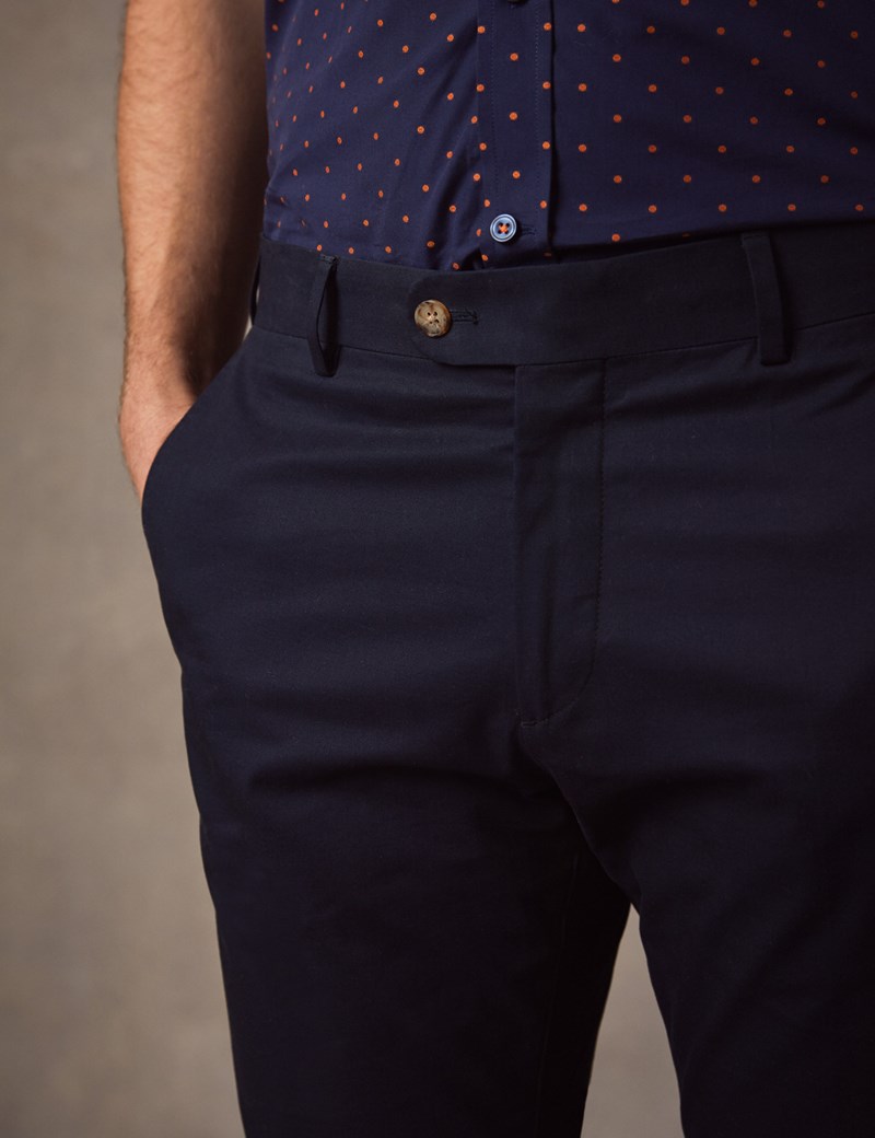 navy slim chinos