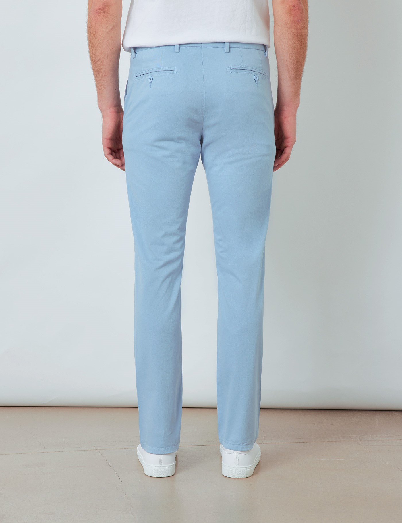Organic Cotton Men's Chinos in Light Blue | Hawes & Curtis
