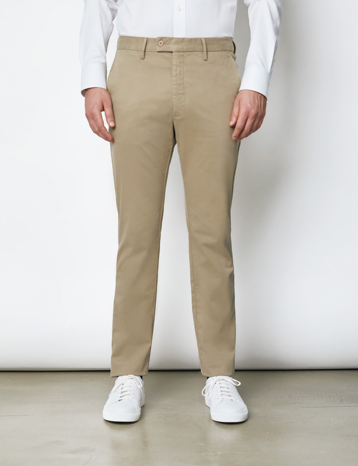 Organic Cotton Men's Chinos in Taupe | Hawes & Curtis | UK