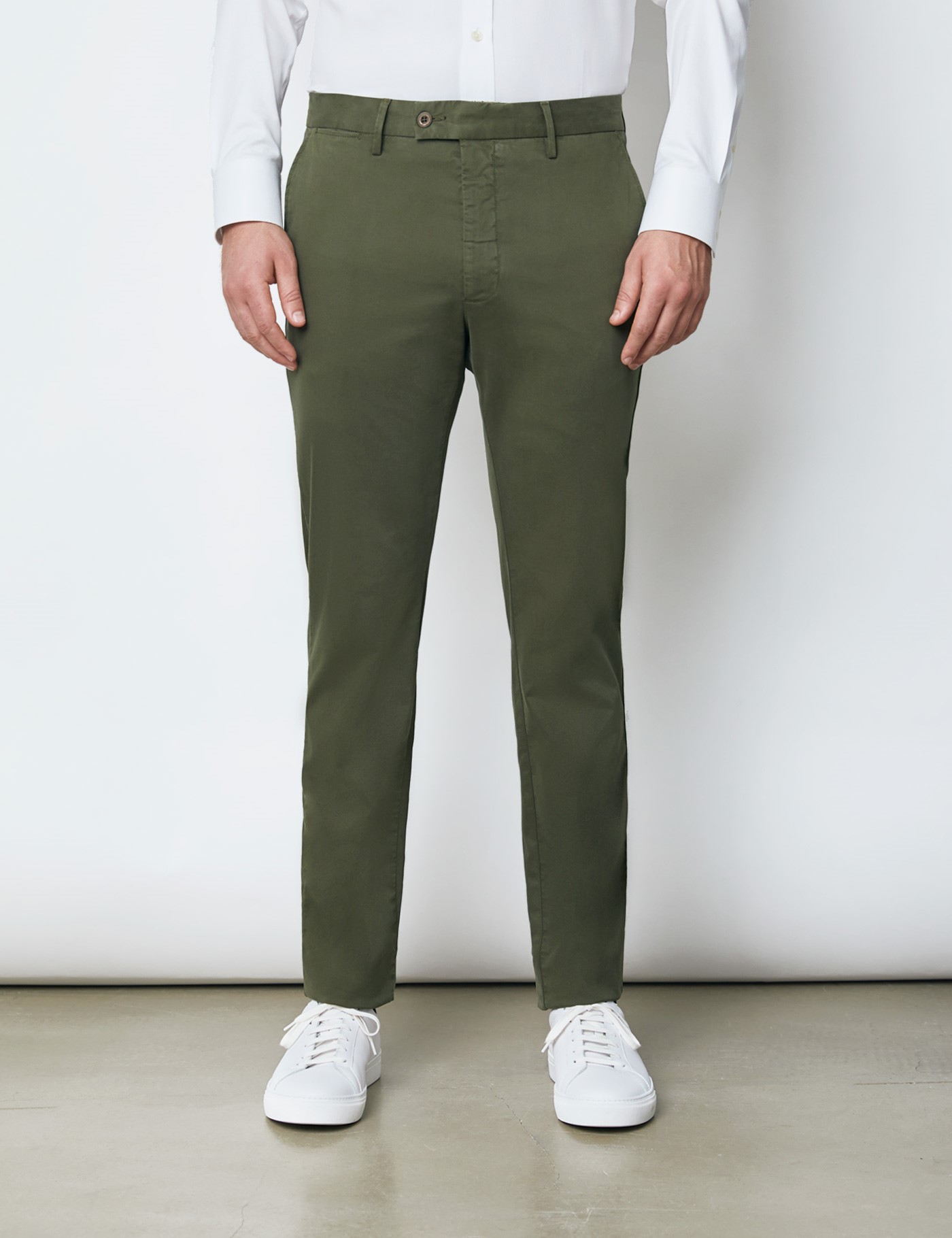 Organic Cotton Men's Chinos in Forest Green | Hawes & Curtis | USA