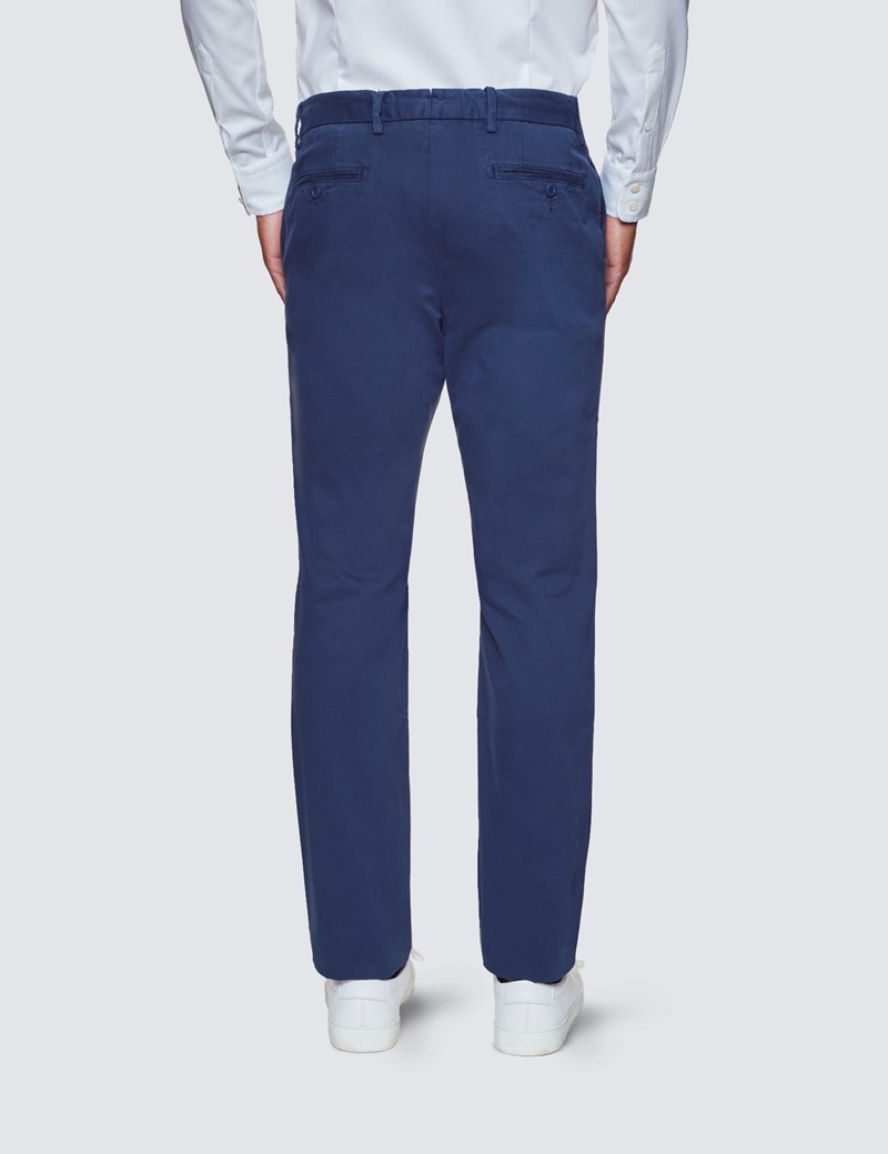 mens navy stretch chinos