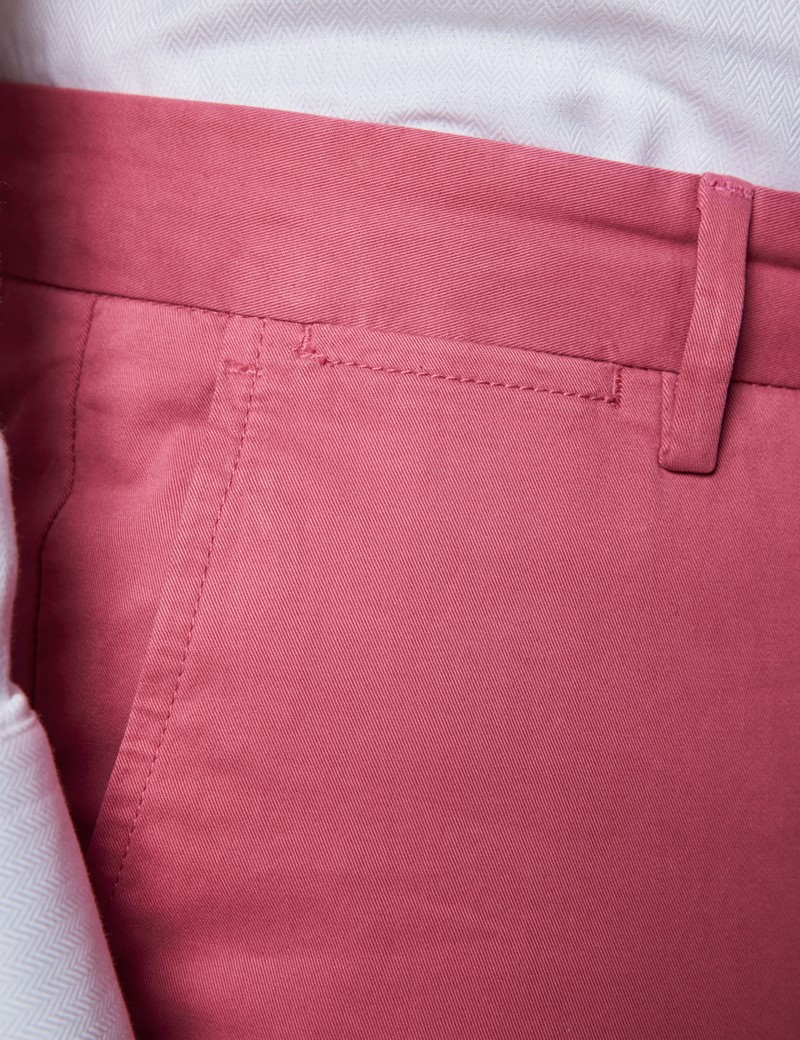 Men's Organic Cotton Stretch Washed Red Chinos 
