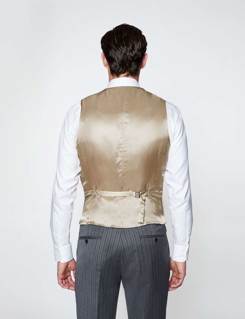 Men’s Brown Italian Wool Linen Double Breasted Waistcoat – 1913 Collection