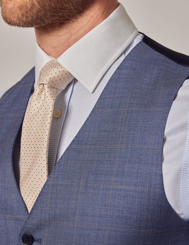 Grey and blue check on sale waistcoat