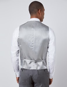 double breasted light grey waistcoat