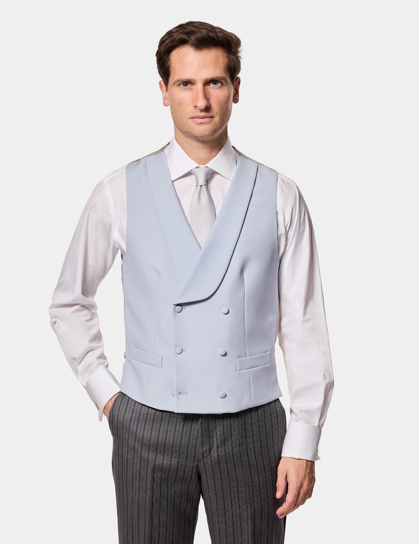 Hawes & Curtis Tailored Fit Light Grey 1913 Morning Waistcoat Size: 46 reg (EU 56)