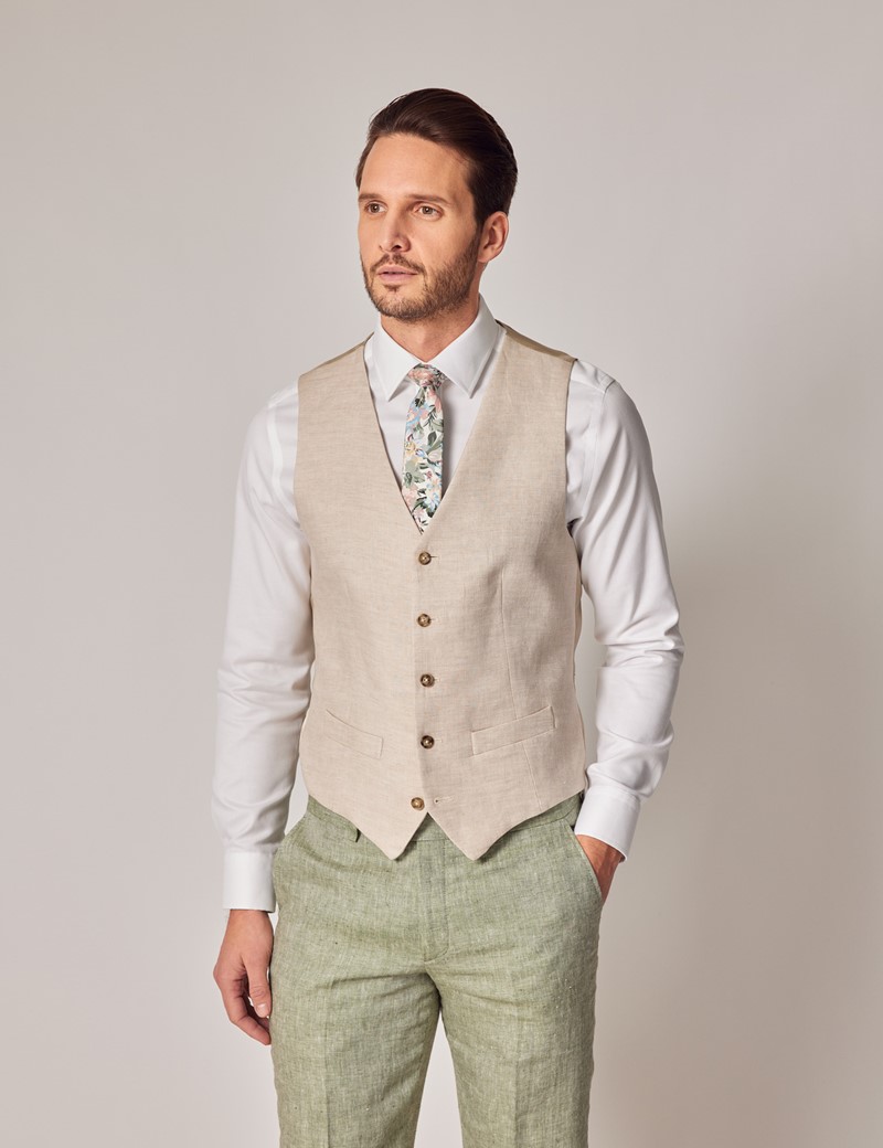 linen trousers and waistcoat