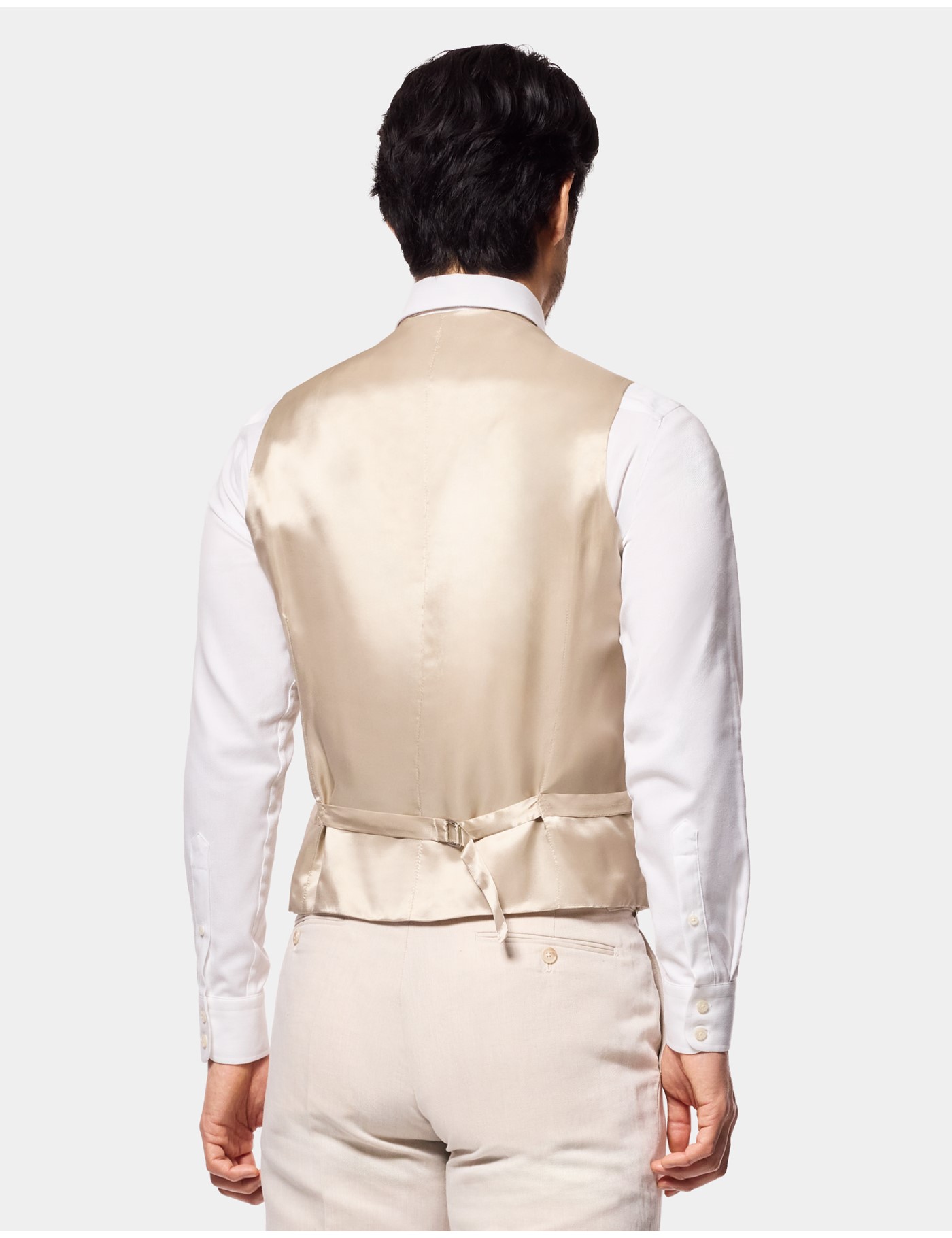 Hawes & Curtis Tailored Fit Beige 1913 Suit Waistcoat Size: 40 reg (EU 50) image 3