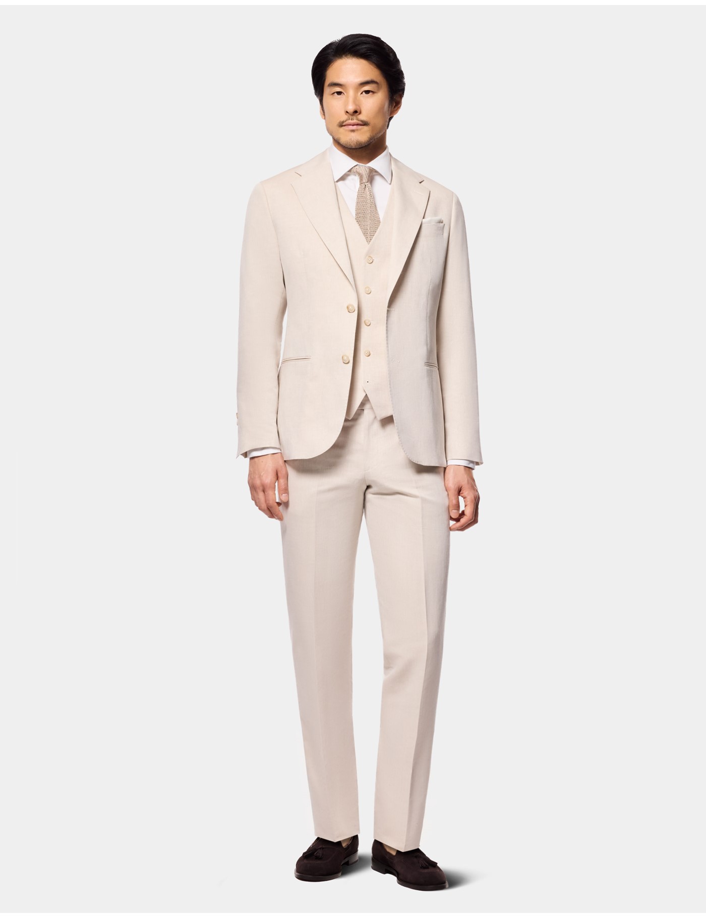 Hawes & Curtis Tailored Fit Beige 1913 Suit Waistcoat Size: 40 reg (EU 50) image 4