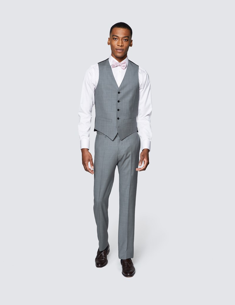 Burton Tailored Fit Light Grey Essential Suit Waistcoat  Debenhams
