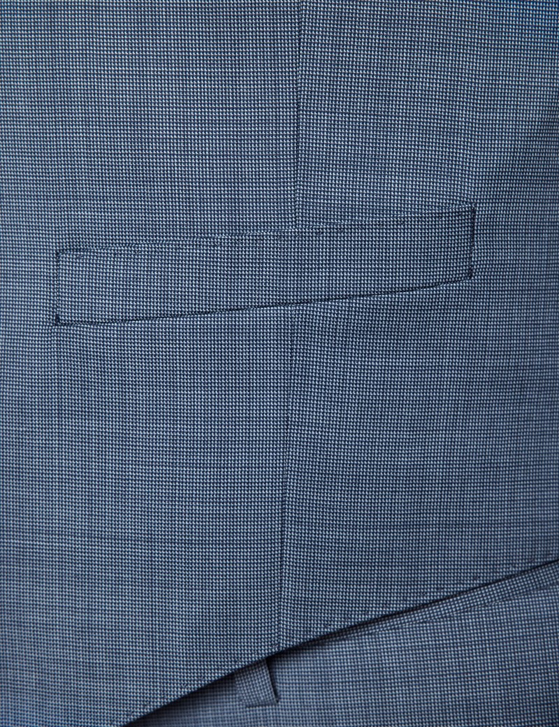 Men's Light Blue Birdseye Slim Fit Suit Waistcoat Hawes & Curtis