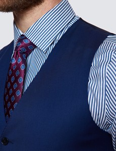 Anzugweste – Slim Fit – 100s Wolle – dunkelblau Pinpoint