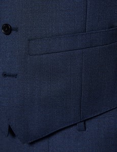Men's Blue Semi Plain Zigzag Slim Fit Vest