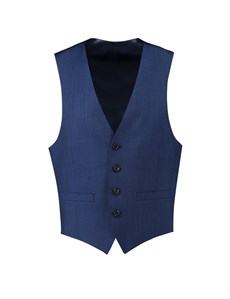 Men's Royal Blue End On End Slim Fit Suit Waistcoat | Hawes & Curtis