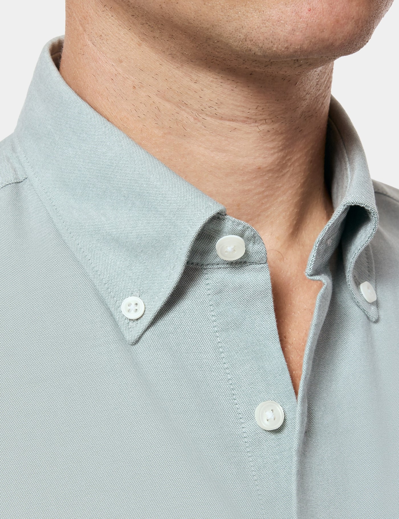 Hawes & Curtis Regular Fit Green Oxford Shirt Size: Large image 2