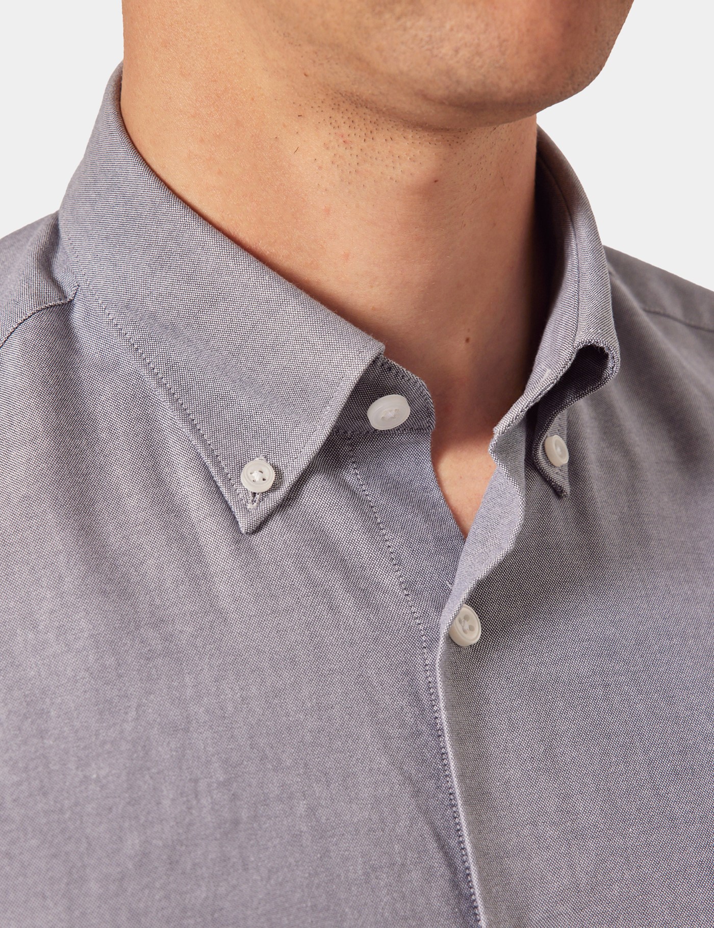 Hawes & Curtis Regular Fit Grey Oxford Shirt Size: Medium | Long image 2