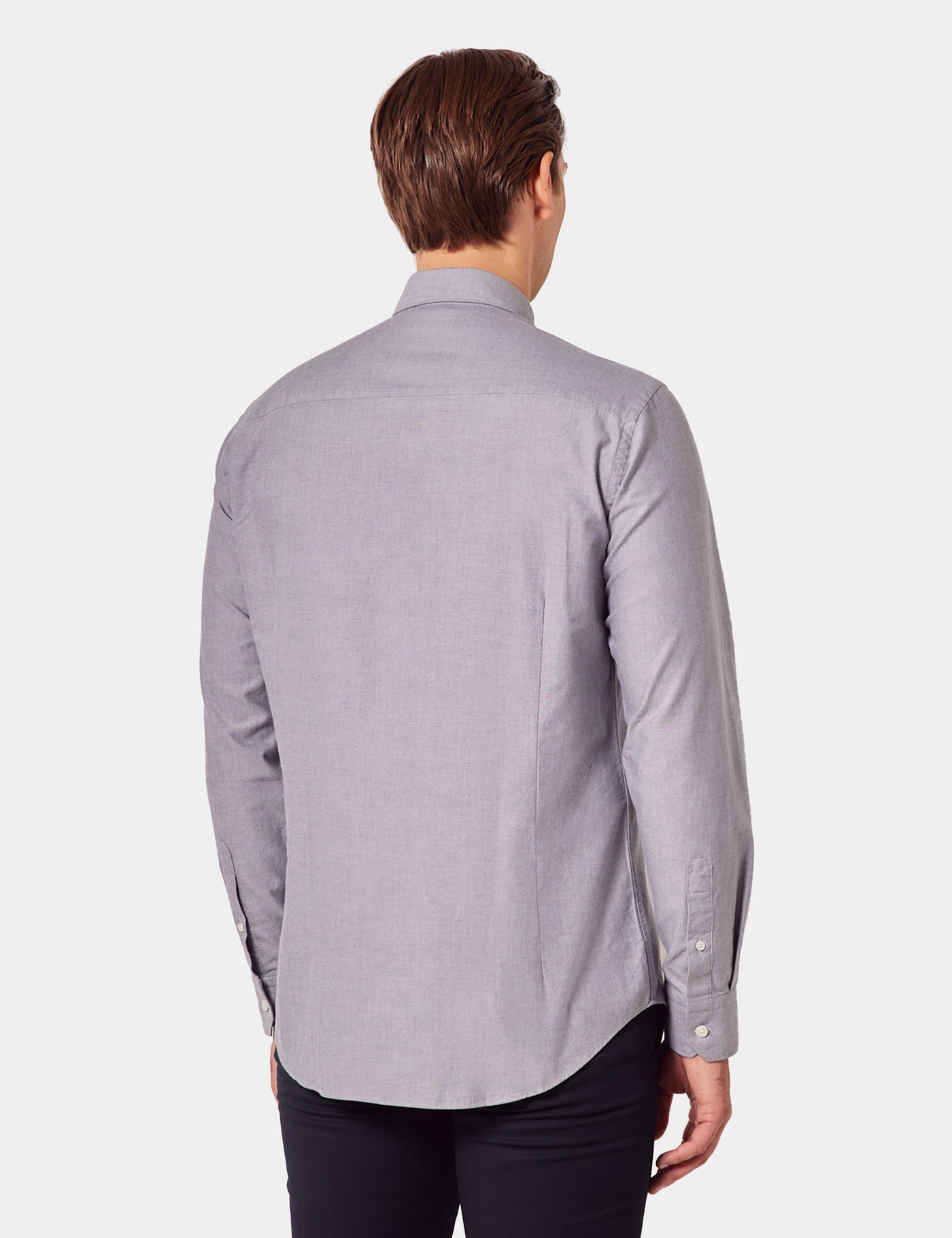 Hawes & Curtis Regular Fit Grey Oxford Shirt Size: Medium | Long image 3