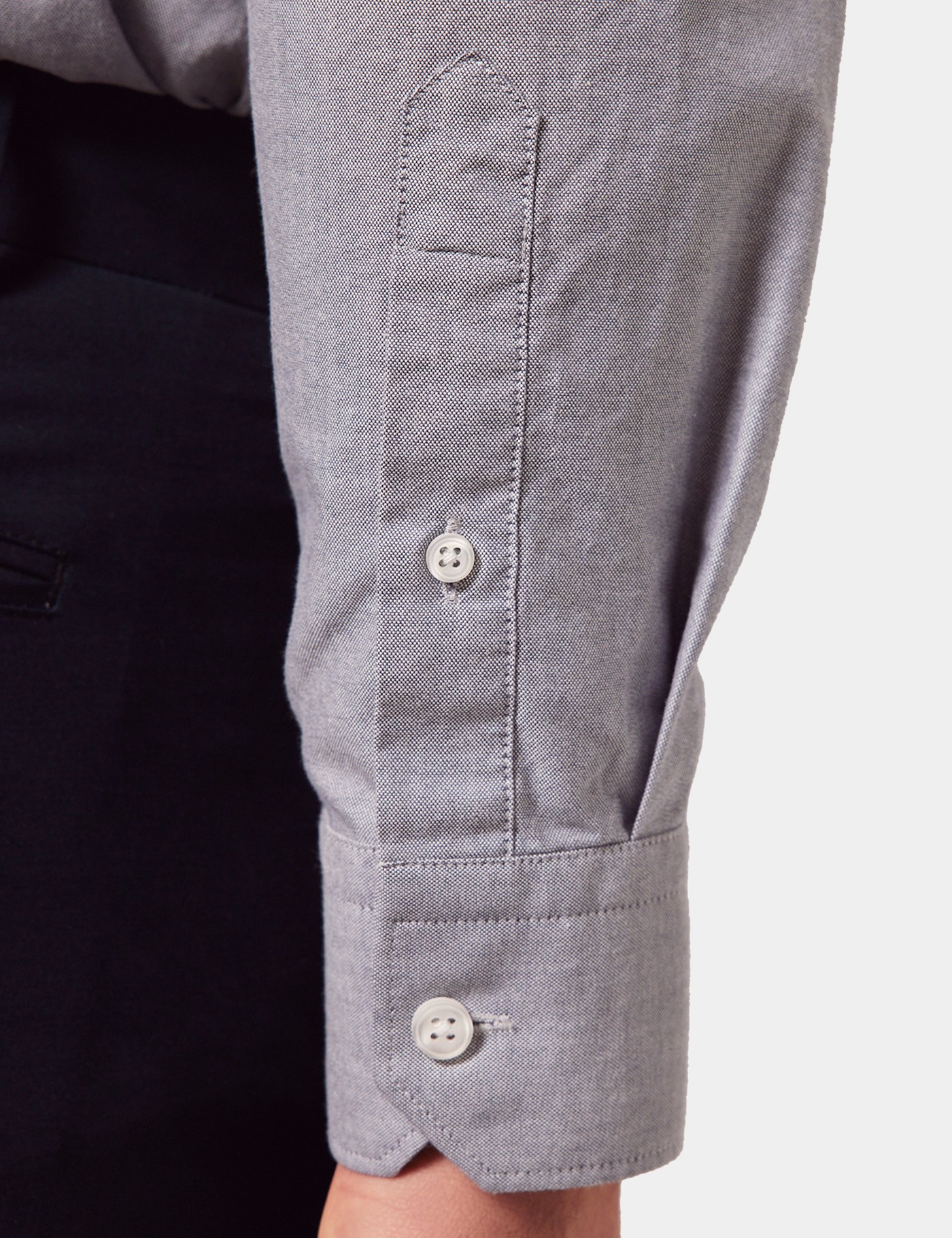 Hawes & Curtis Regular Fit Grey Oxford Shirt Size: Medium | Long image 4