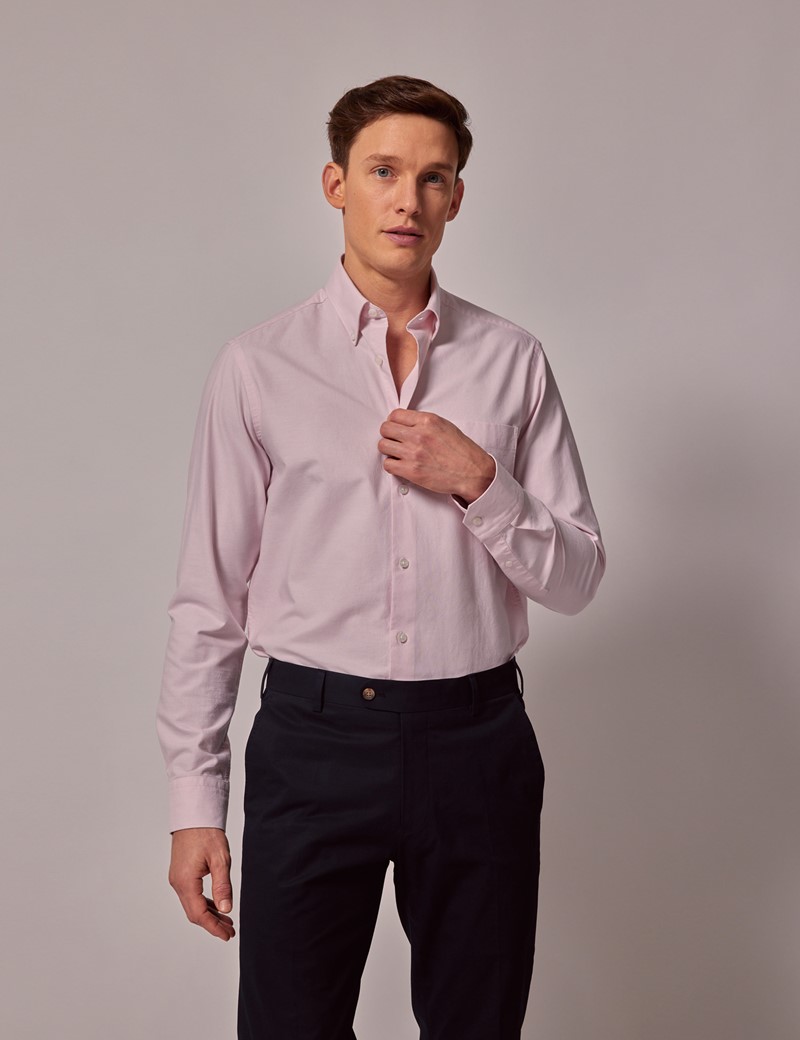 Men's Pink Oxford Shirt - Button Down Collar | Hawes and Curtis