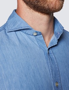 Men’s Light Denim Relaxed Slim Fit Shirt 