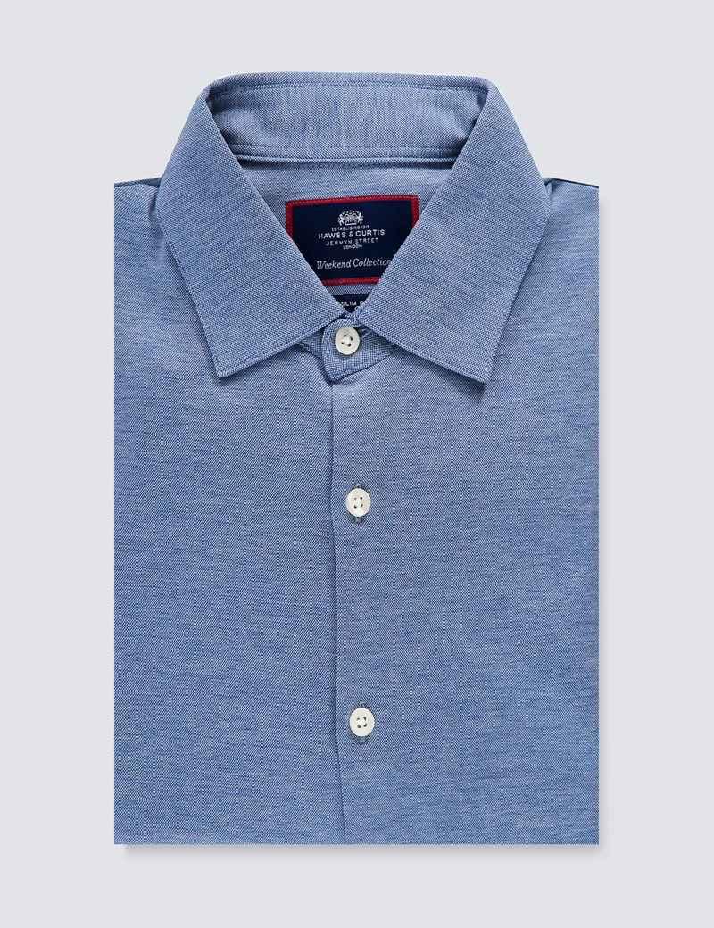 blue cotton shirt mens