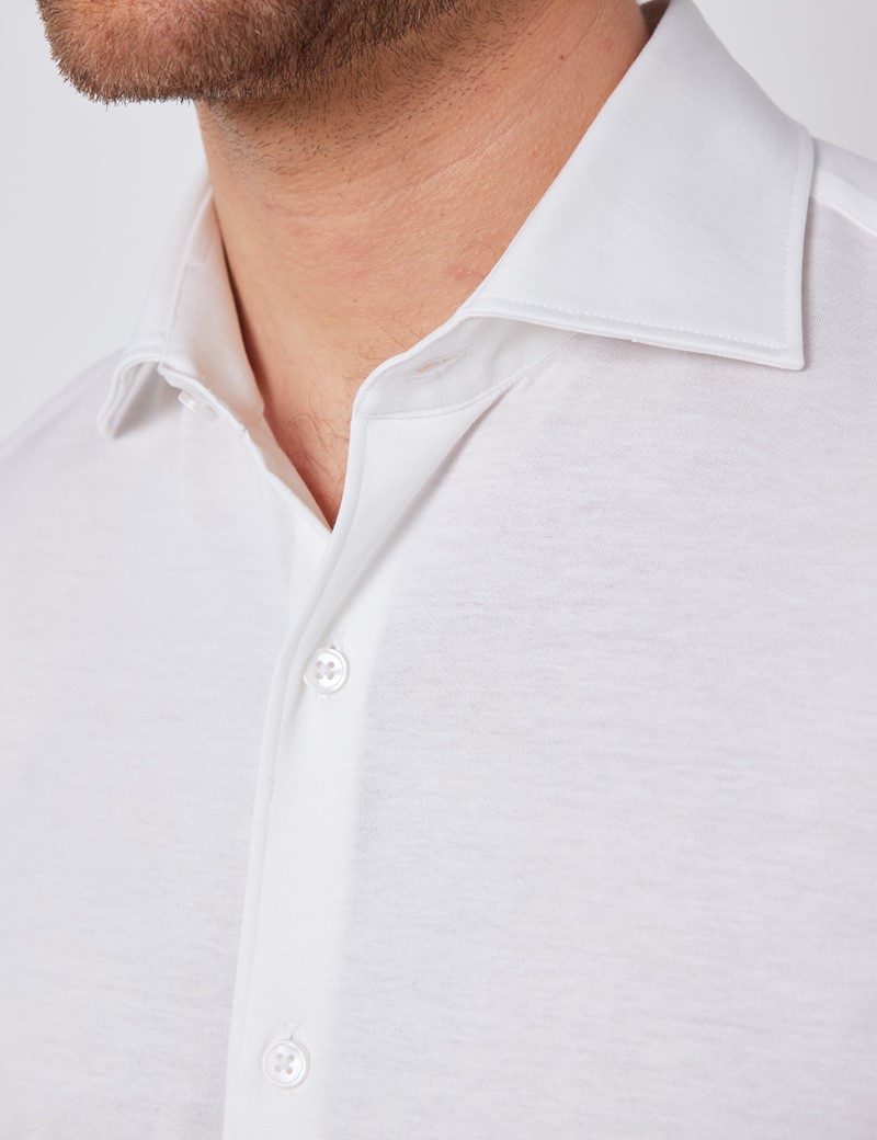 White Mercerised Egyptian Cotton Single Jersey Shirt