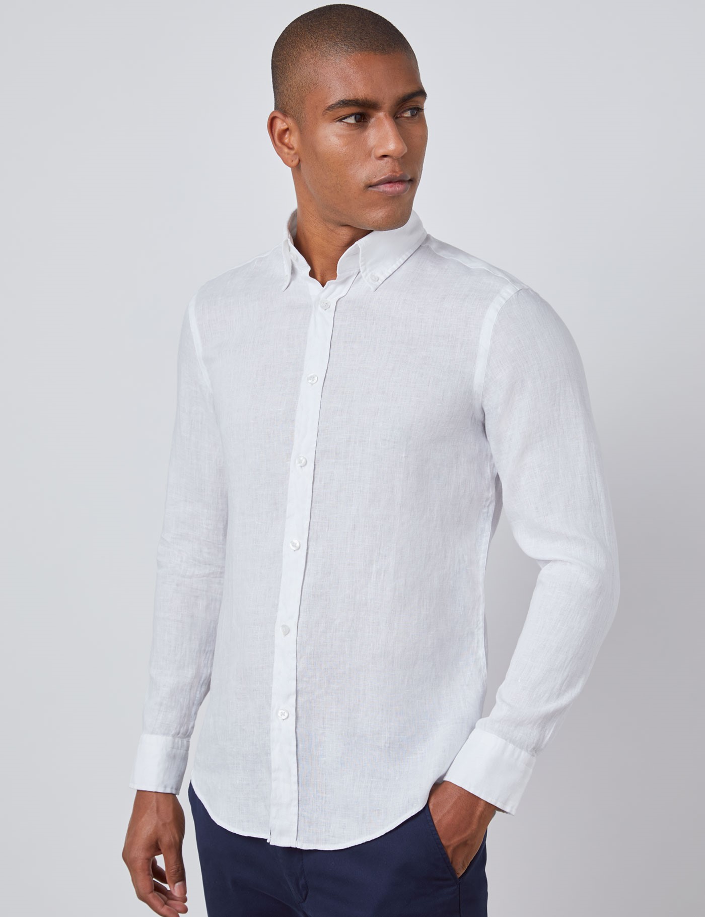 Men s White Slim Fit Linen Shirt Single Cuff Hawes Curtis Men s White Slim Fit Linen Shirt Single Cuff Hawes Curtis