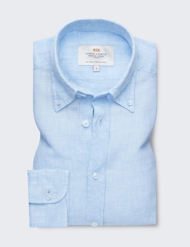 light blue button down shirt