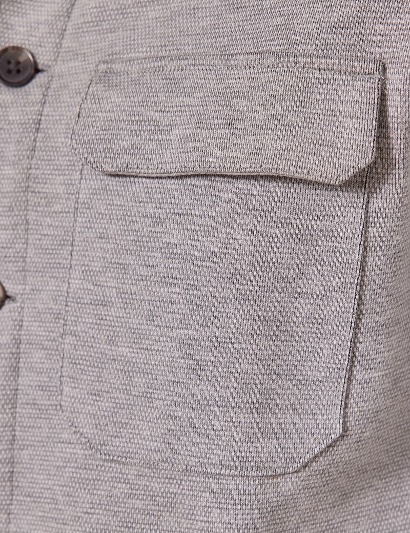 Men's Grey Textured Overshirt | Hawes & Curtis